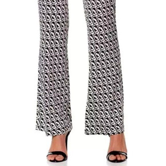 NIKKI By NIKKI POULOS Geometric Black/Creme "Marta" Printed Pants SZ L**NEW! - Picture 3 of 3